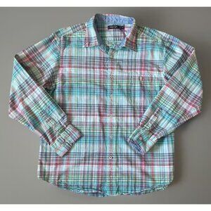 Nautica Button Down Shirt Multicolor Plaid Pattern Embroidered Logo XL